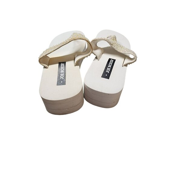 Joe Boxer Platform Flip Flops With Sequin Strap & Cushioned Sole Womens Size 8 - Picture 4 of 5